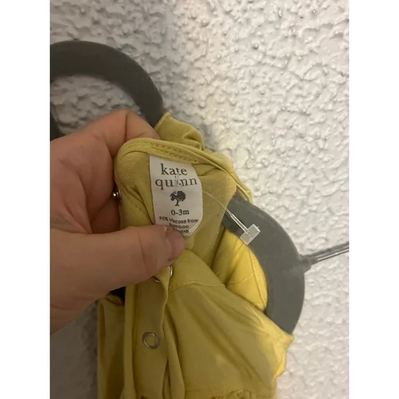 Little Girl Baby Kate Quinn Yellow Frilly Sleeve One Piece Size 0-3 Months